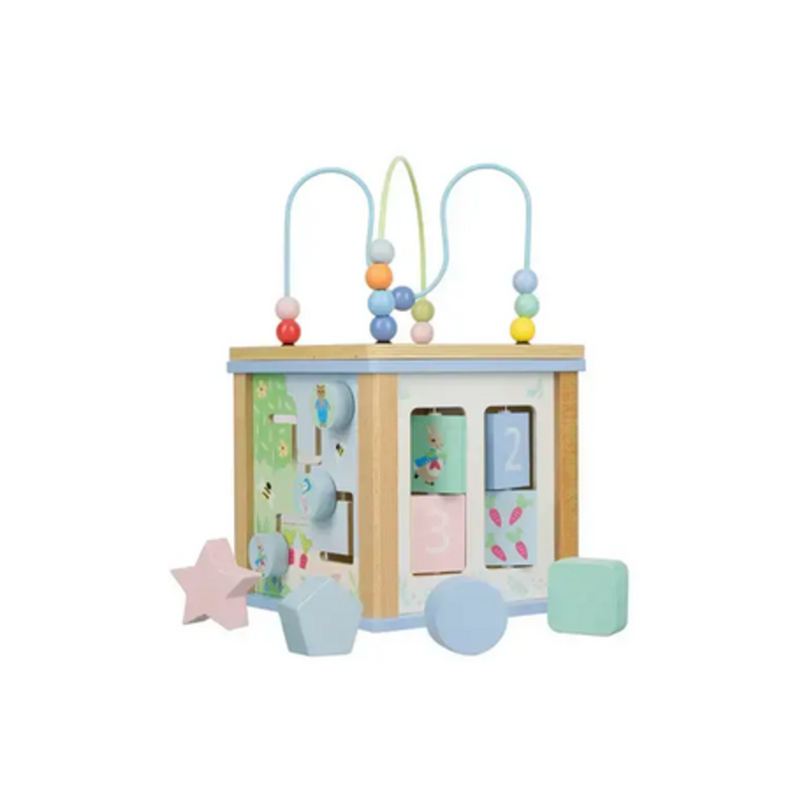 Дървен дидактически куб с активности, Peter Rabbit