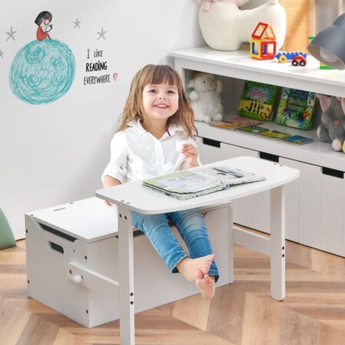 Бюро, пейка и кутия за съхранение 3в1, Costway