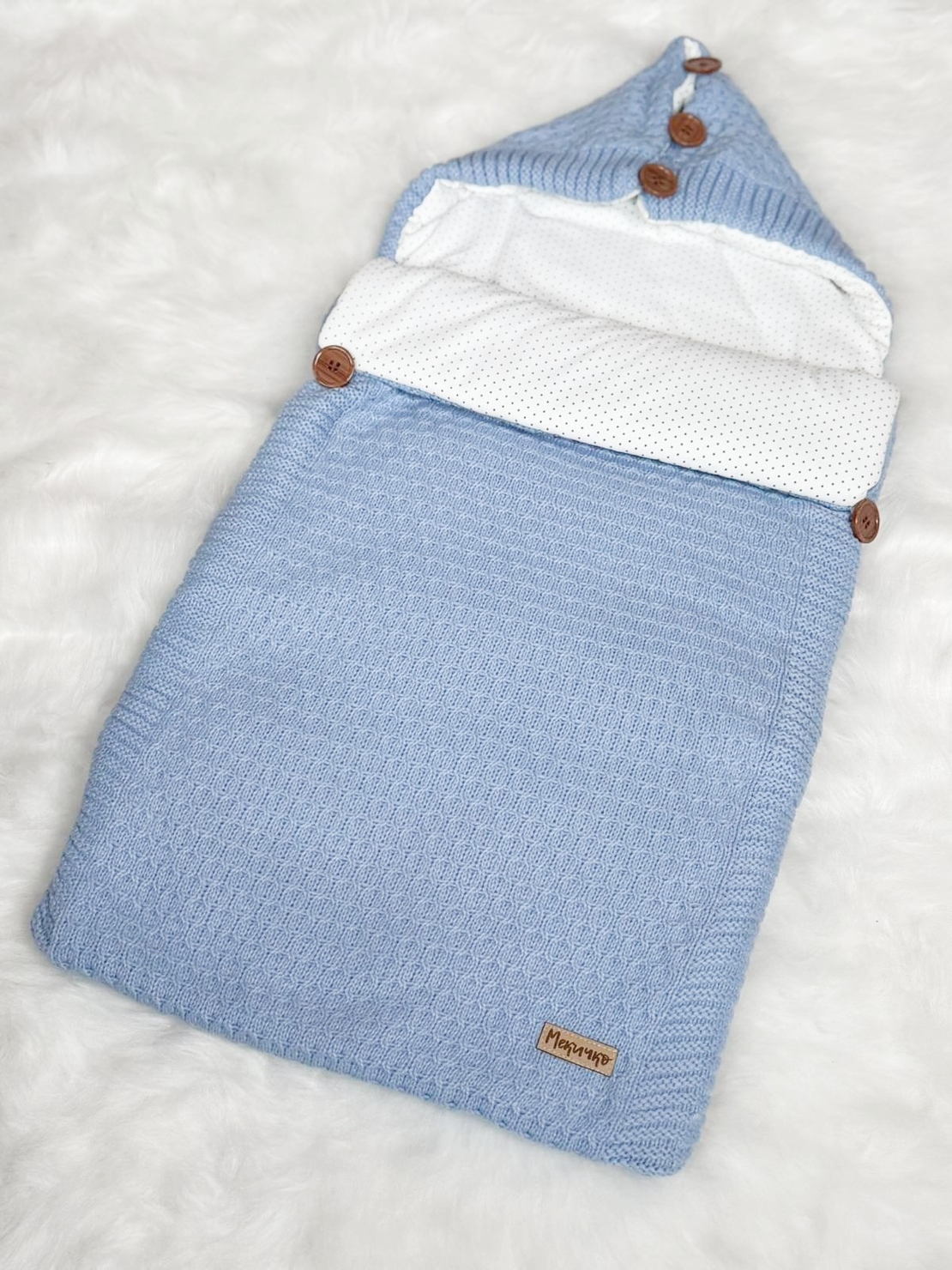 Бебешко порт бебе-одеяло плетено с подплата