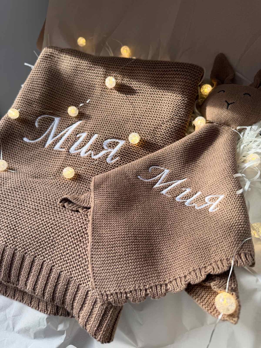 Мекичко памучно одеяло в кафяво