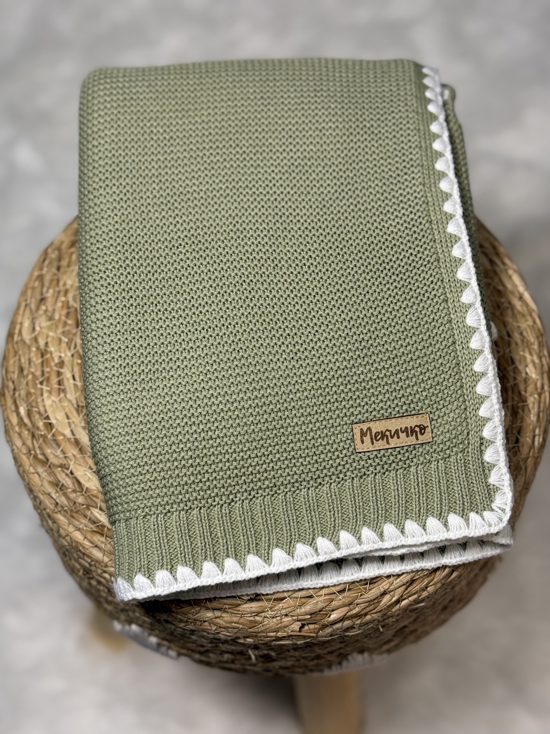 Мекичко памучно одеяло в зелено