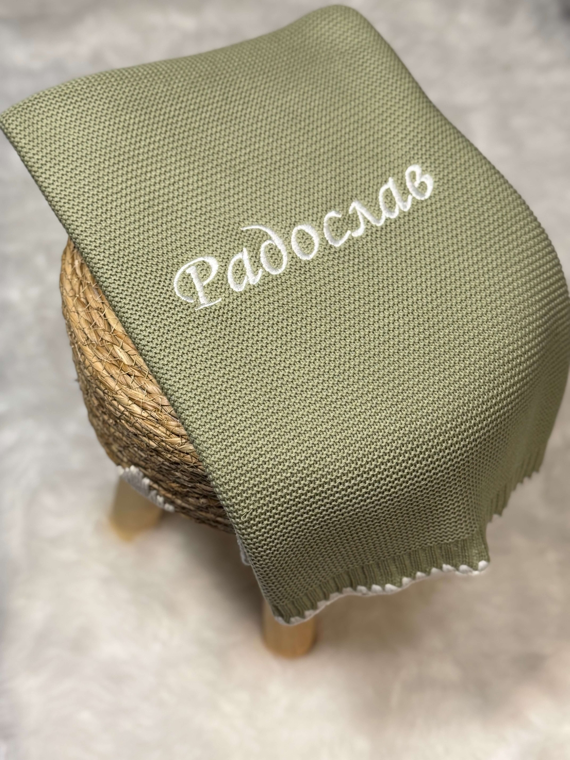 Мекичко памучно одеяло в зелено