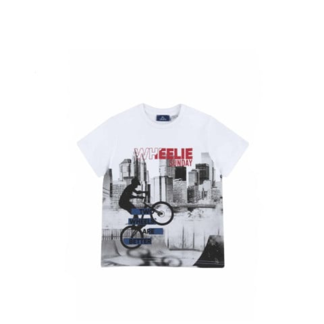CHICCO Boys Wheelie Sunday Tee White Printed