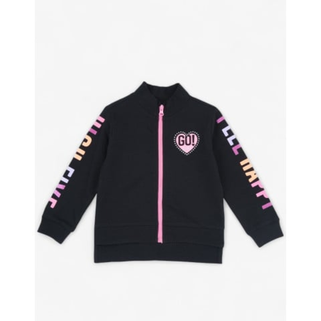 CHICCO Girls Full-Zip Track Top Black/Pink