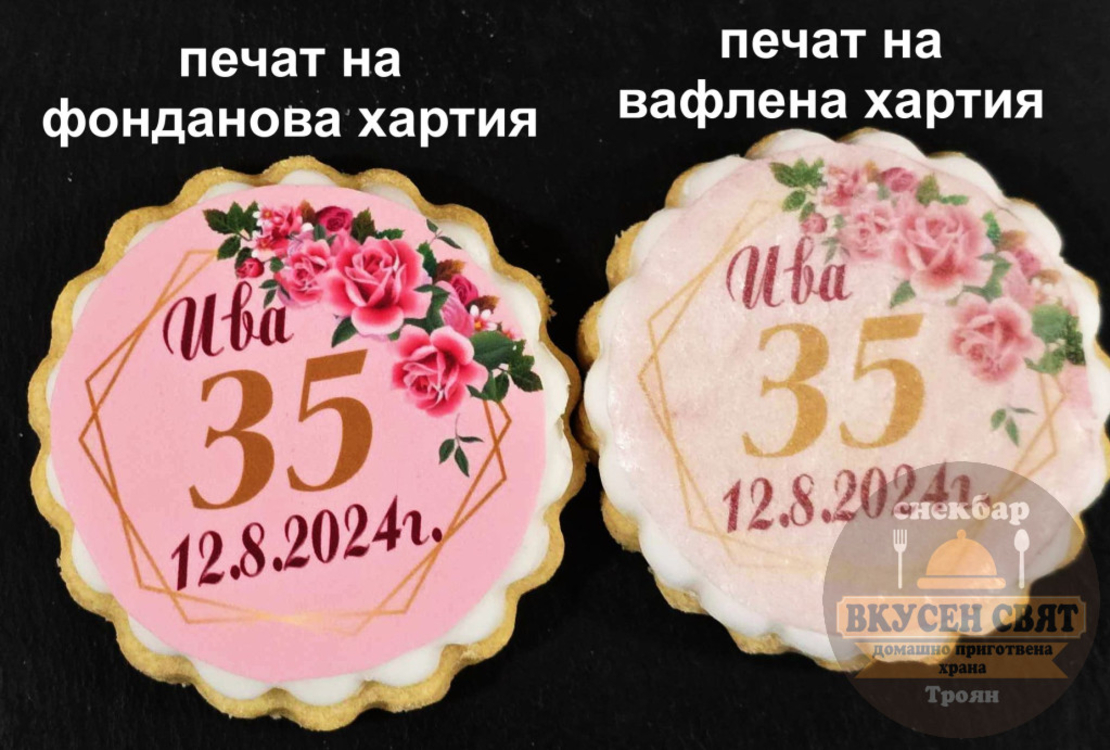 Бисквитка с принт Рожден ден 2