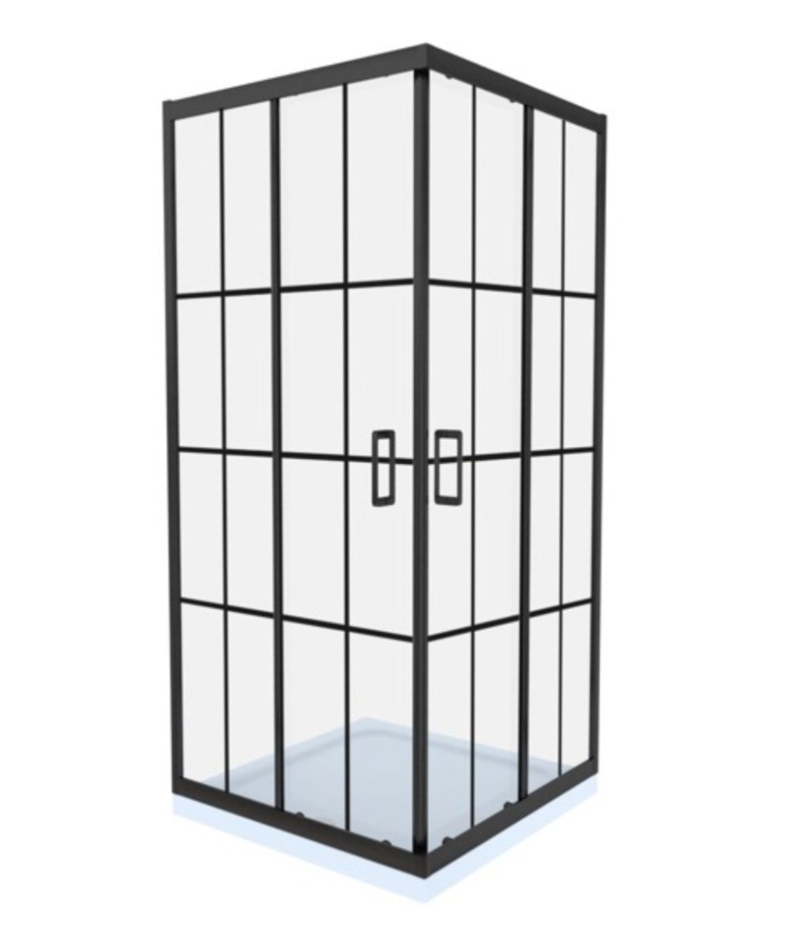 BRATOS - 021 Квадратна душ кабина черен профил,прозрачно закалено стъкло 5мм(EMY101) 