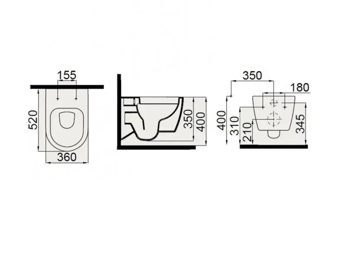 VAS 748067 КОНЗОЛНА ТОАЛЕТНА ЧИНИЯ (ALFA) + КАПАК С ПЛАВНО ЗАТВАРЯНЕ