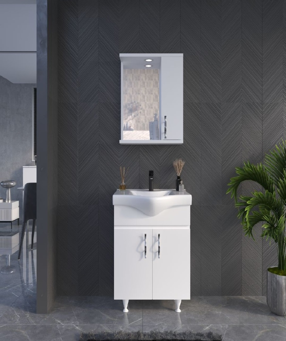 YNS-01  Комплект PVC шкафове за баня 65 см