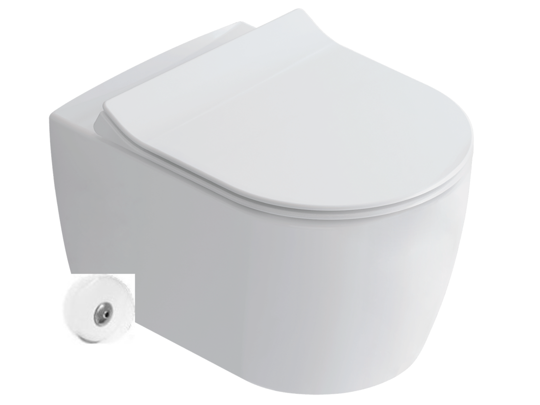 VAS 748067 КОНЗОЛНА ТОАЛЕТНА ЧИНИЯ (ALFA) + КАПАК С ПЛАВНО ЗАТВАРЯНЕ