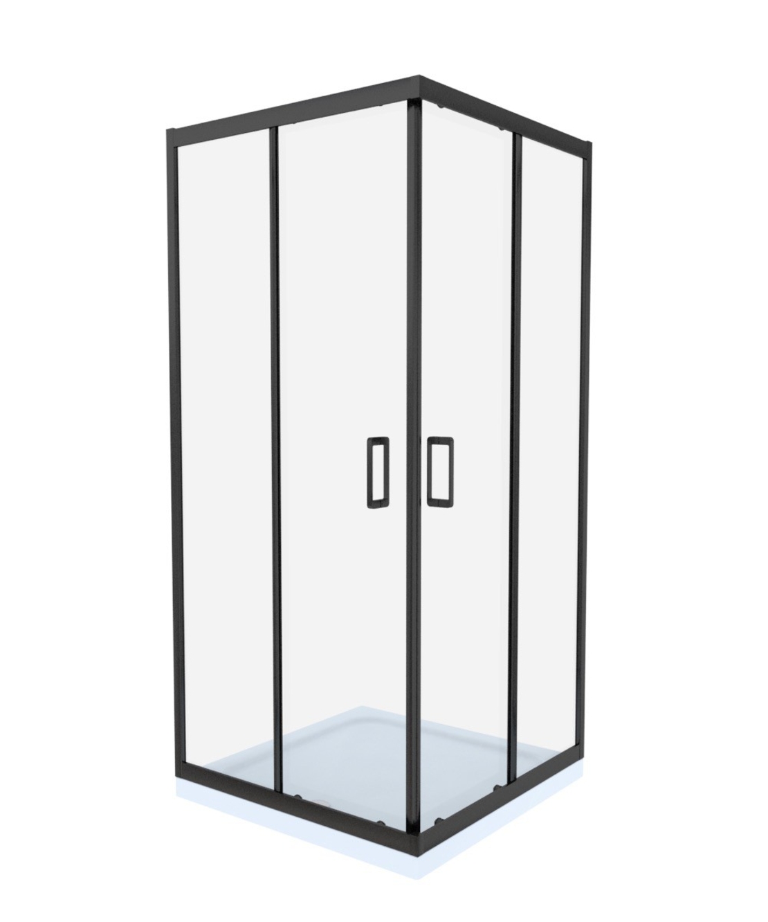 BRATOS - 018-Квадратна душ кабина черен профил,прозрачно закалено стъкло 5мм 