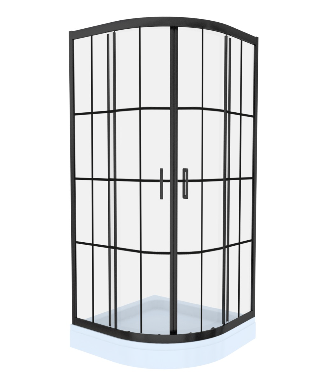 BRATOS-022 Овална душ кабина черен профил,прозрачно закалено стъкло 5мм