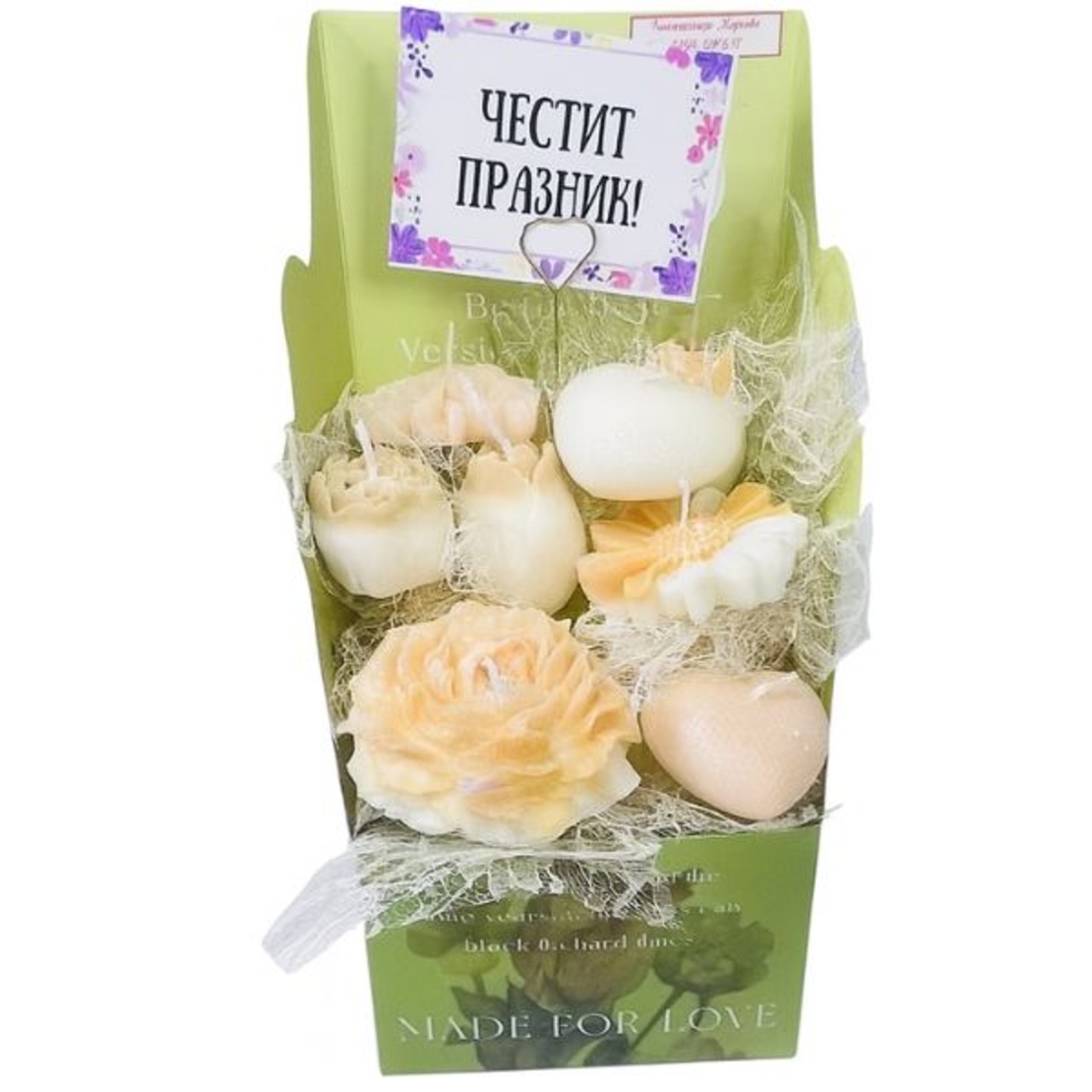 Букет от соеви свещи