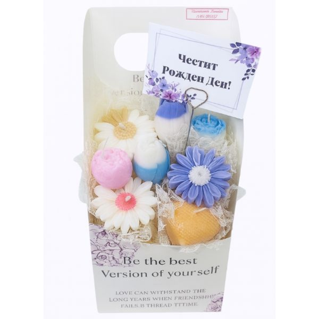 Букет от соеви свещи