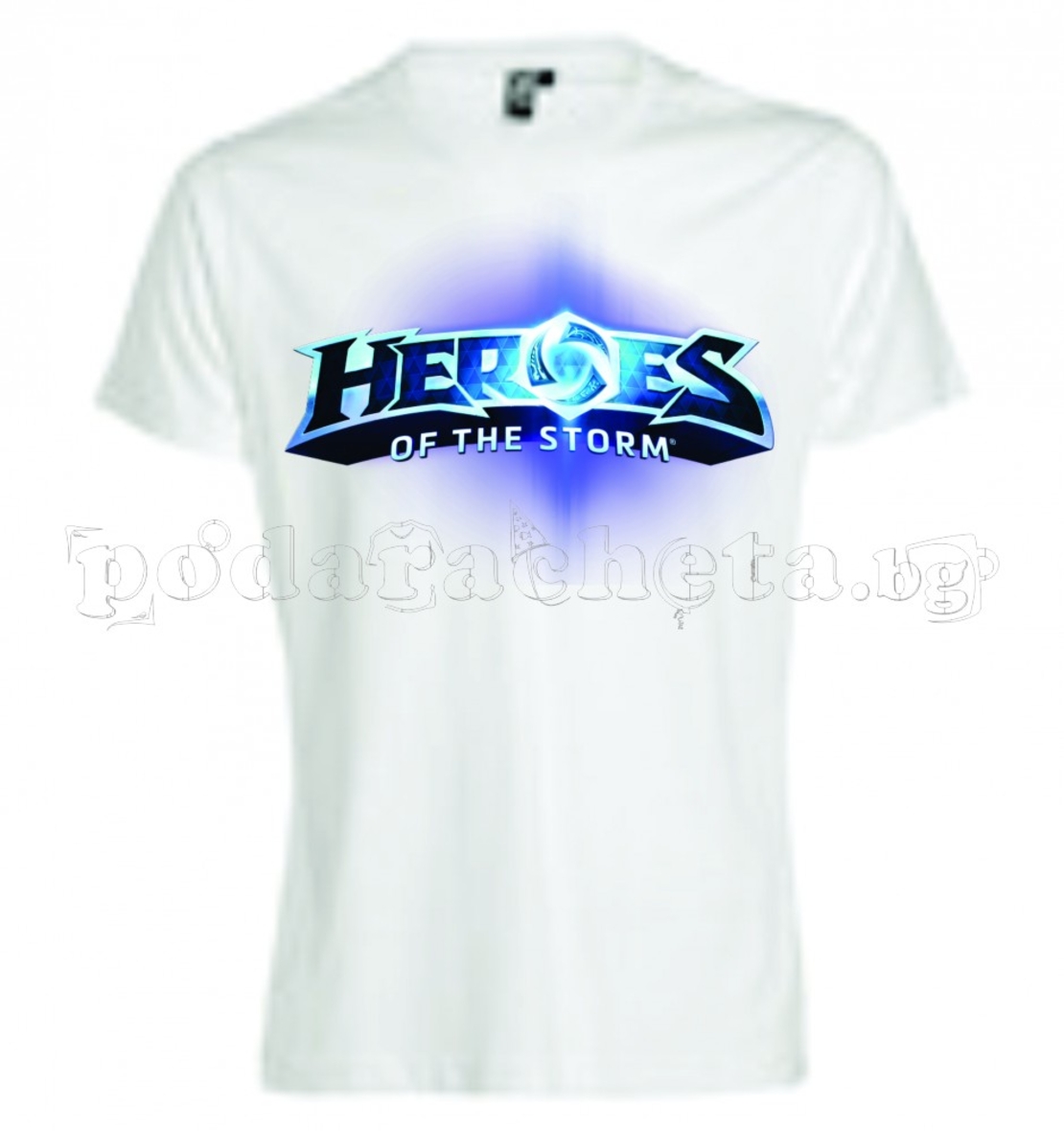 Бяла мъжка тениска - Геймърска Heroes Of The Storm
