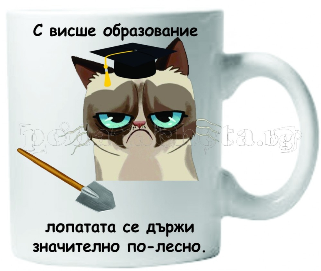 Бяла керамична чаша - Grumpy Cat 28