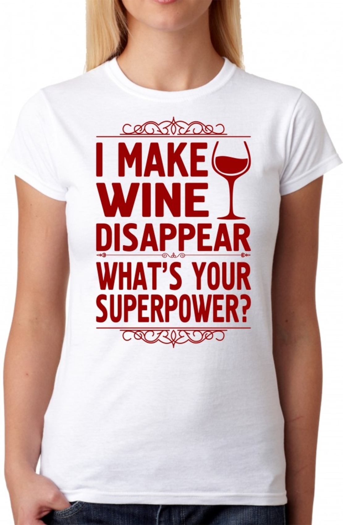 Дамска тениска - I make wine disappear
