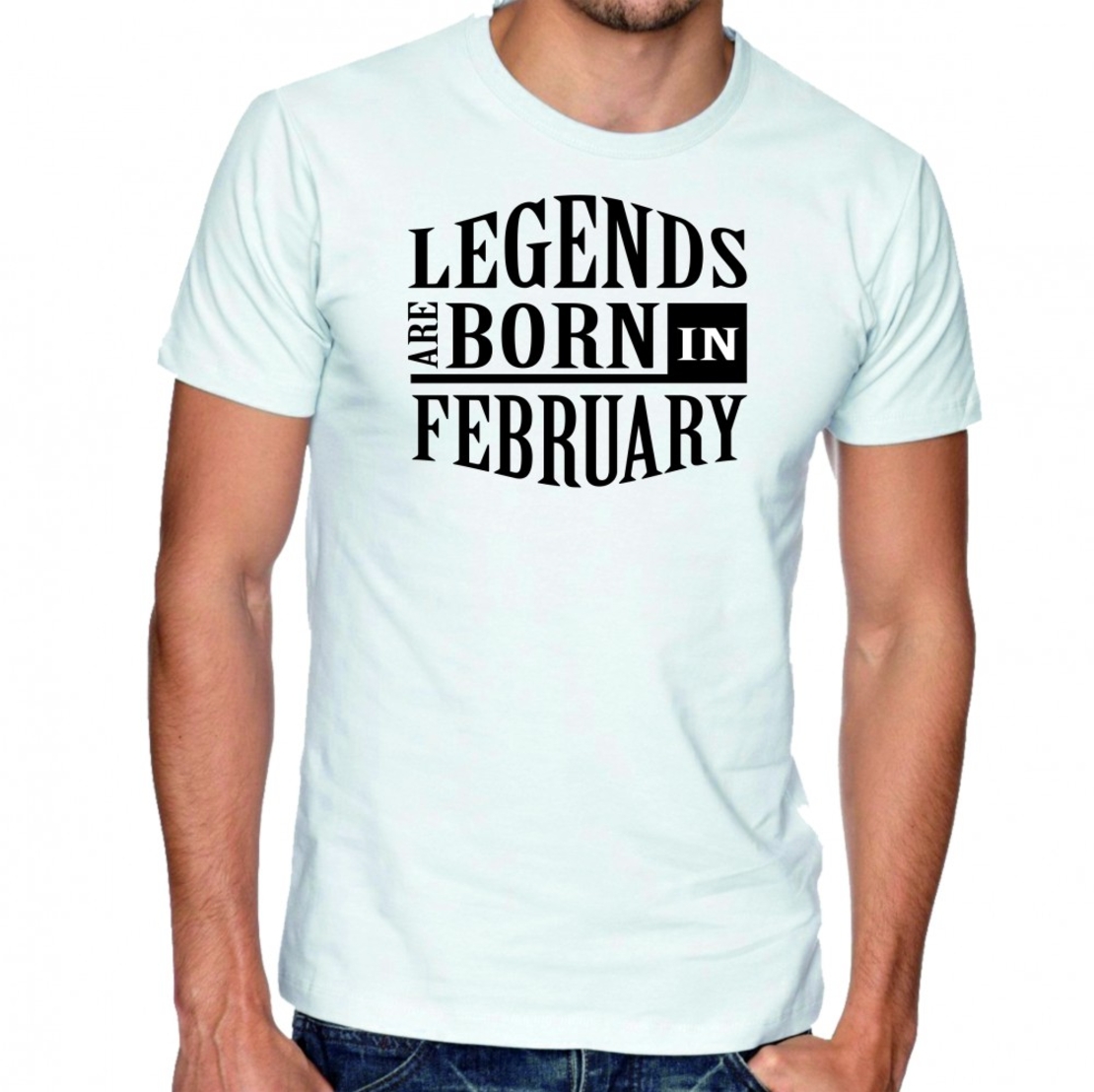 Черна мъжка тениска - Legends are born in February