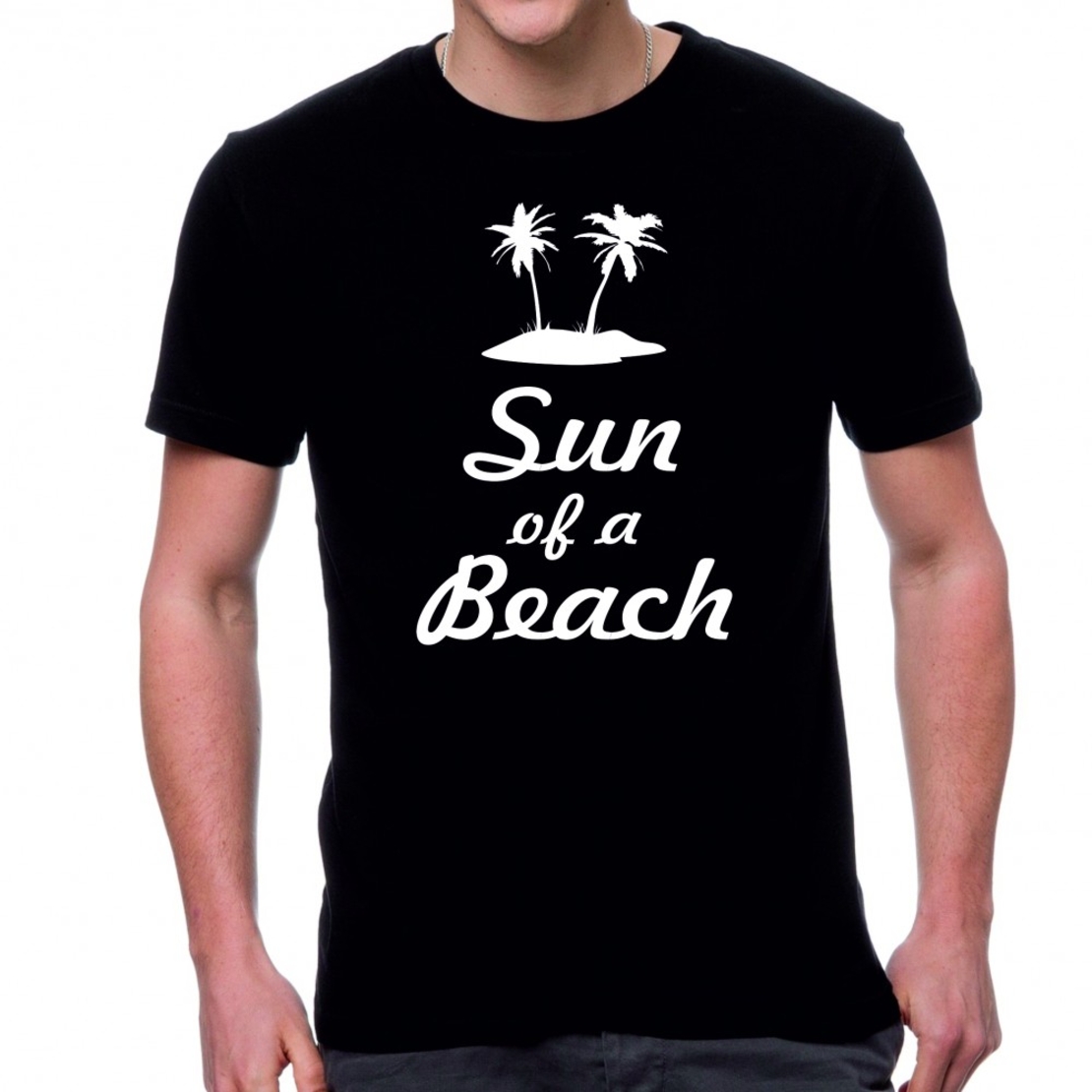 Черна мъжка тениска FOTL - Sun of a Beach