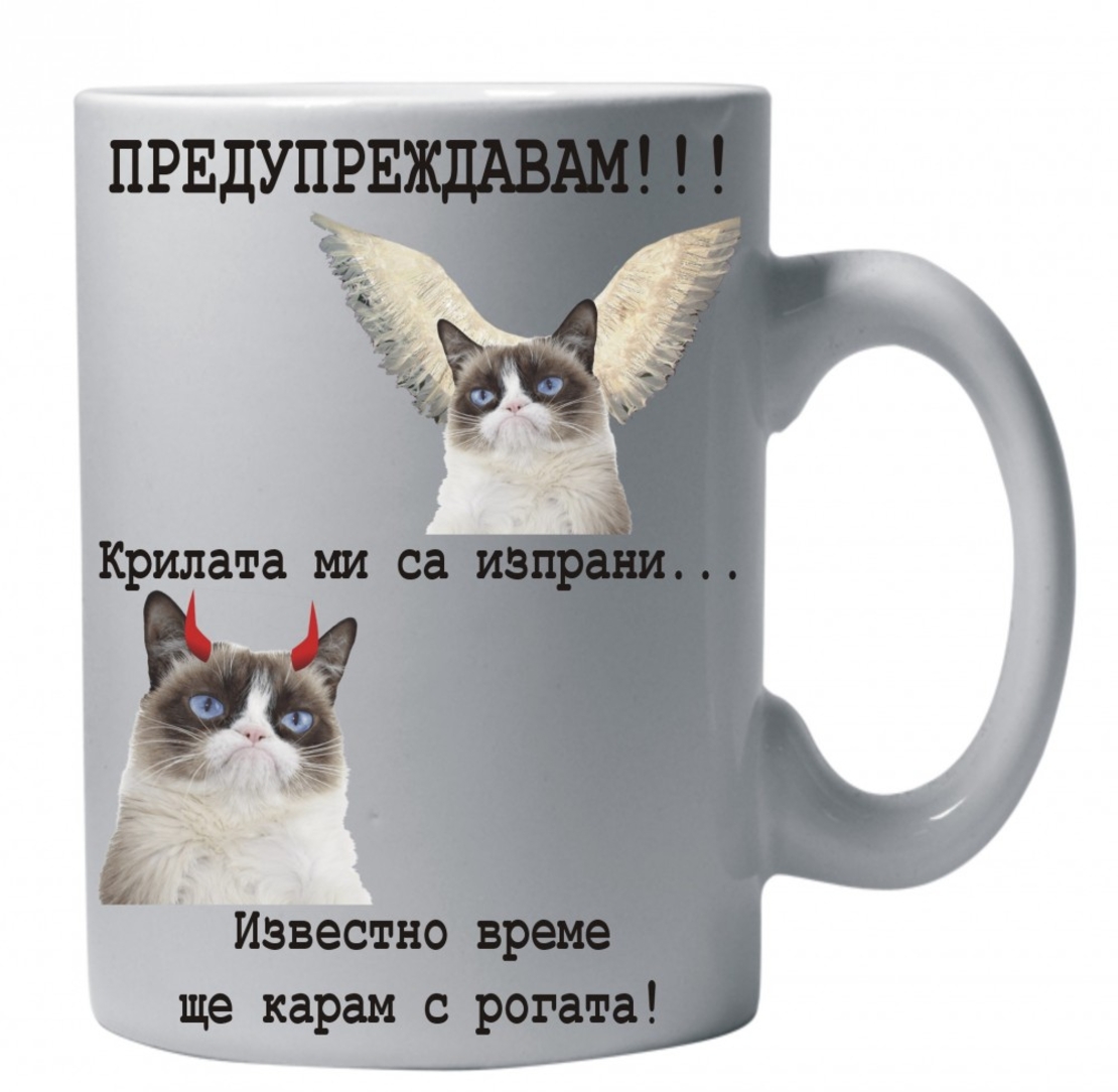 Бяла керамична чаша - Grumpy Cat 49