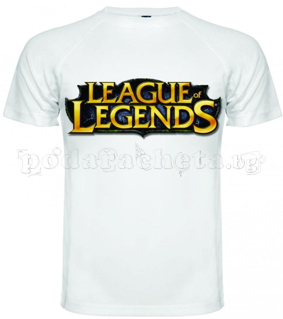 Бяла мъжка тениска - Геймърска League Of Legends