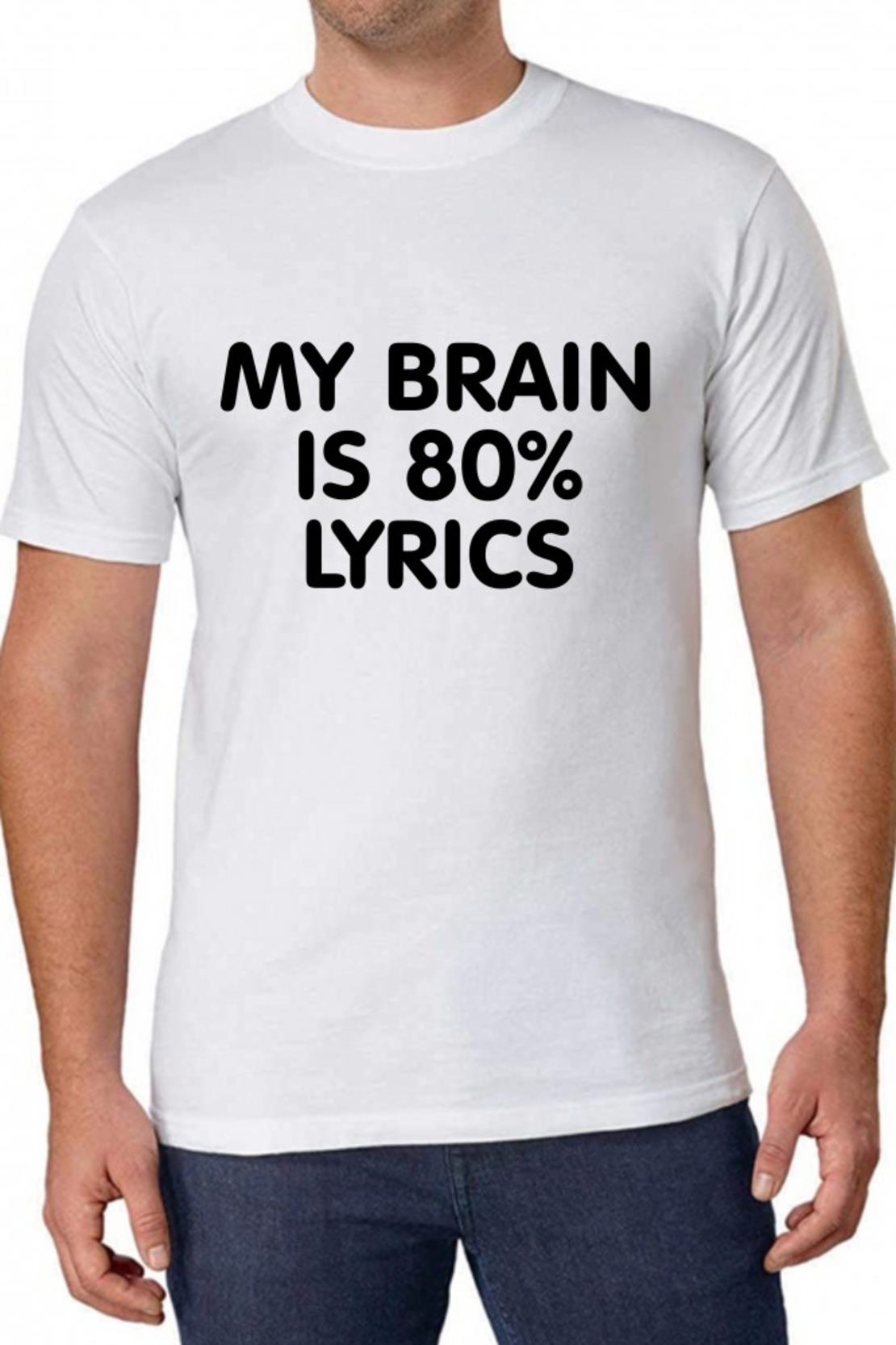 Бяла тениска - My brain is 80% music