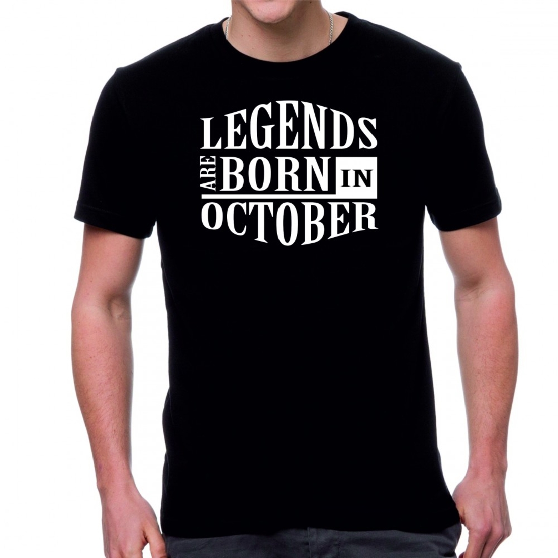 Черна мъжка тениска FOTL - Legends are born in October