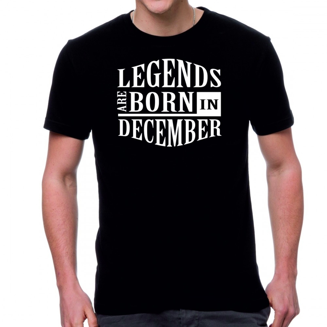 Черна мъжка тениска FOTL - Legends are born in December