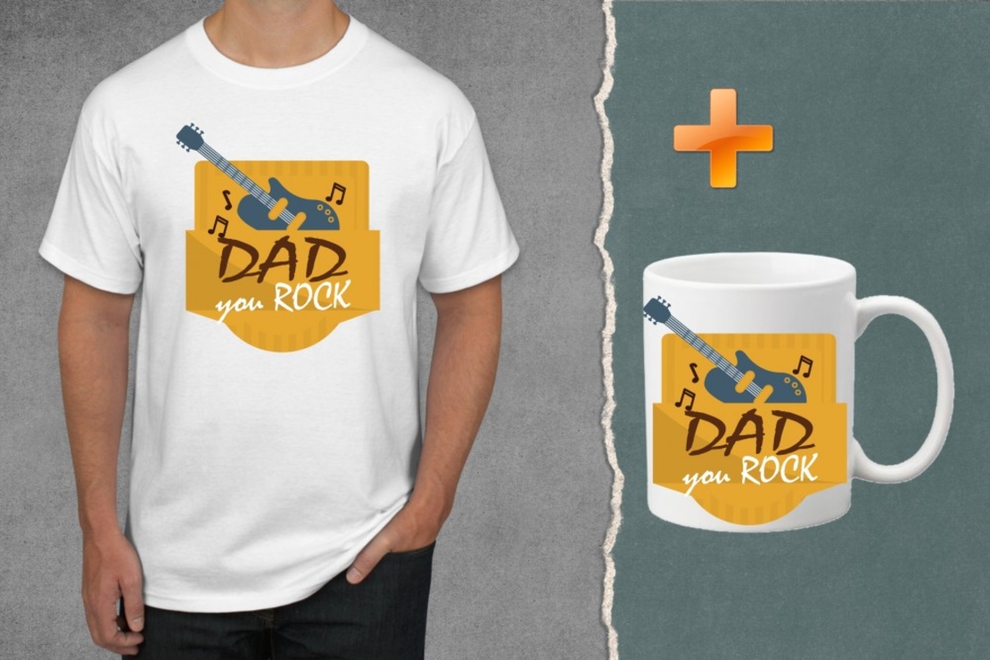 Комплект тениска + чаша - Dad you rock