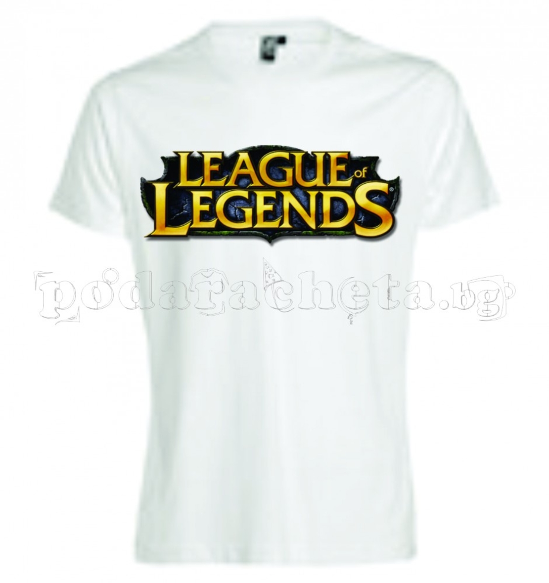 Бяла мъжка тениска - Геймърска League Of Legends