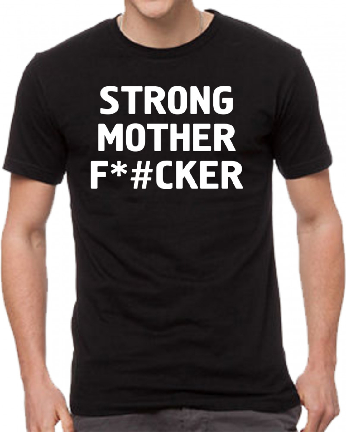 Черна мъжка тениска - Strong mother f*cker
