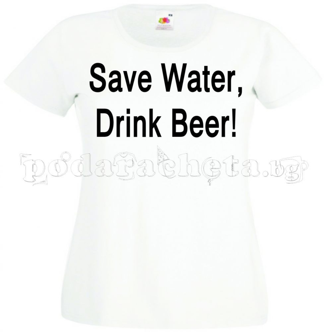 Черна мъжка тениска - Save water, drink beer
