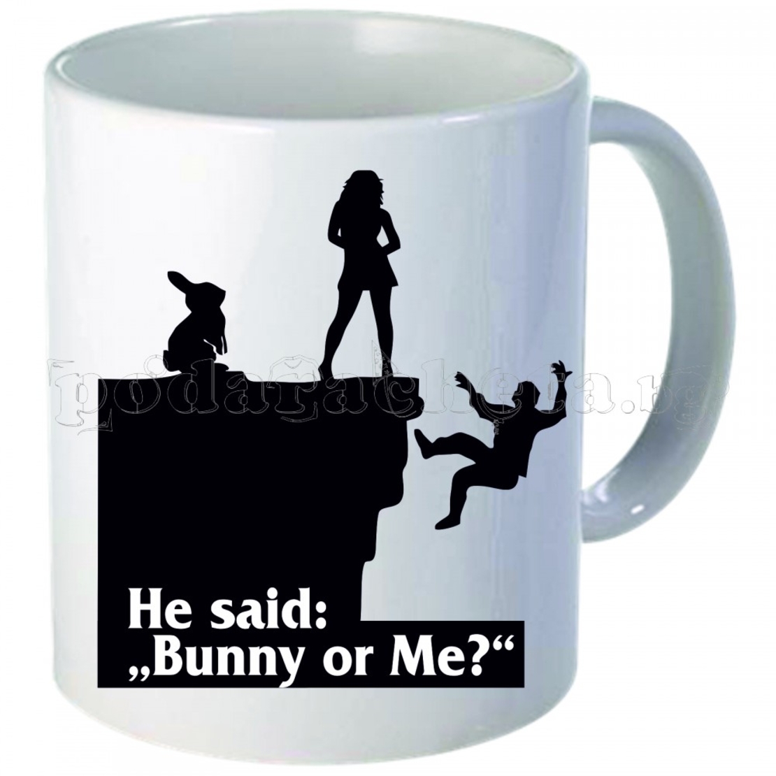 Забавна керамична чаша - Bunny or Me?