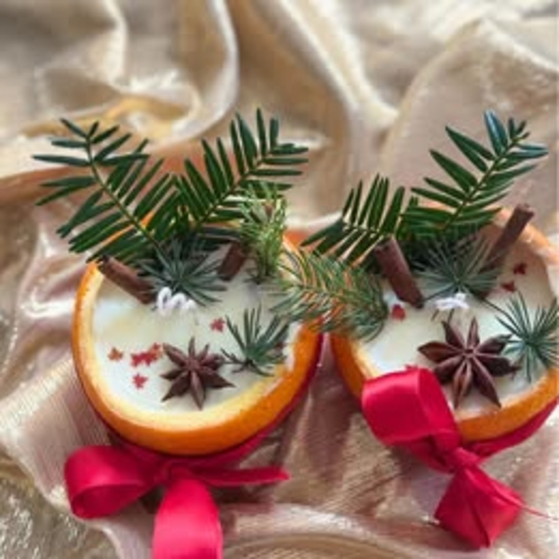 🍊 Коледна масажна свещ „Зимна портокалова магия“
