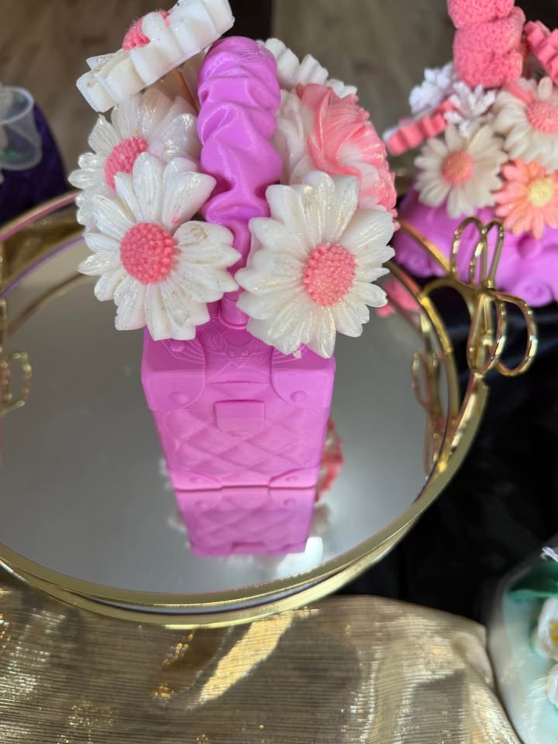 3D чанта аранжирана със сапунени цветя