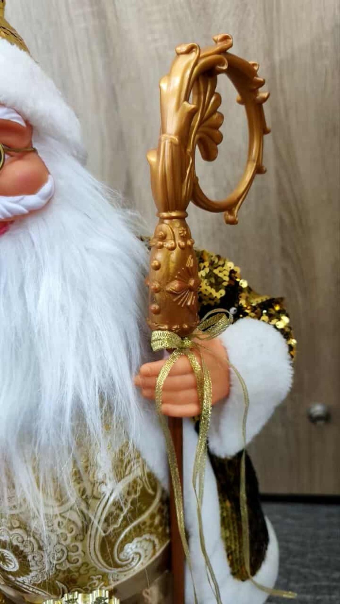 Луксозна коледна фигура Дядо Коледа в златно