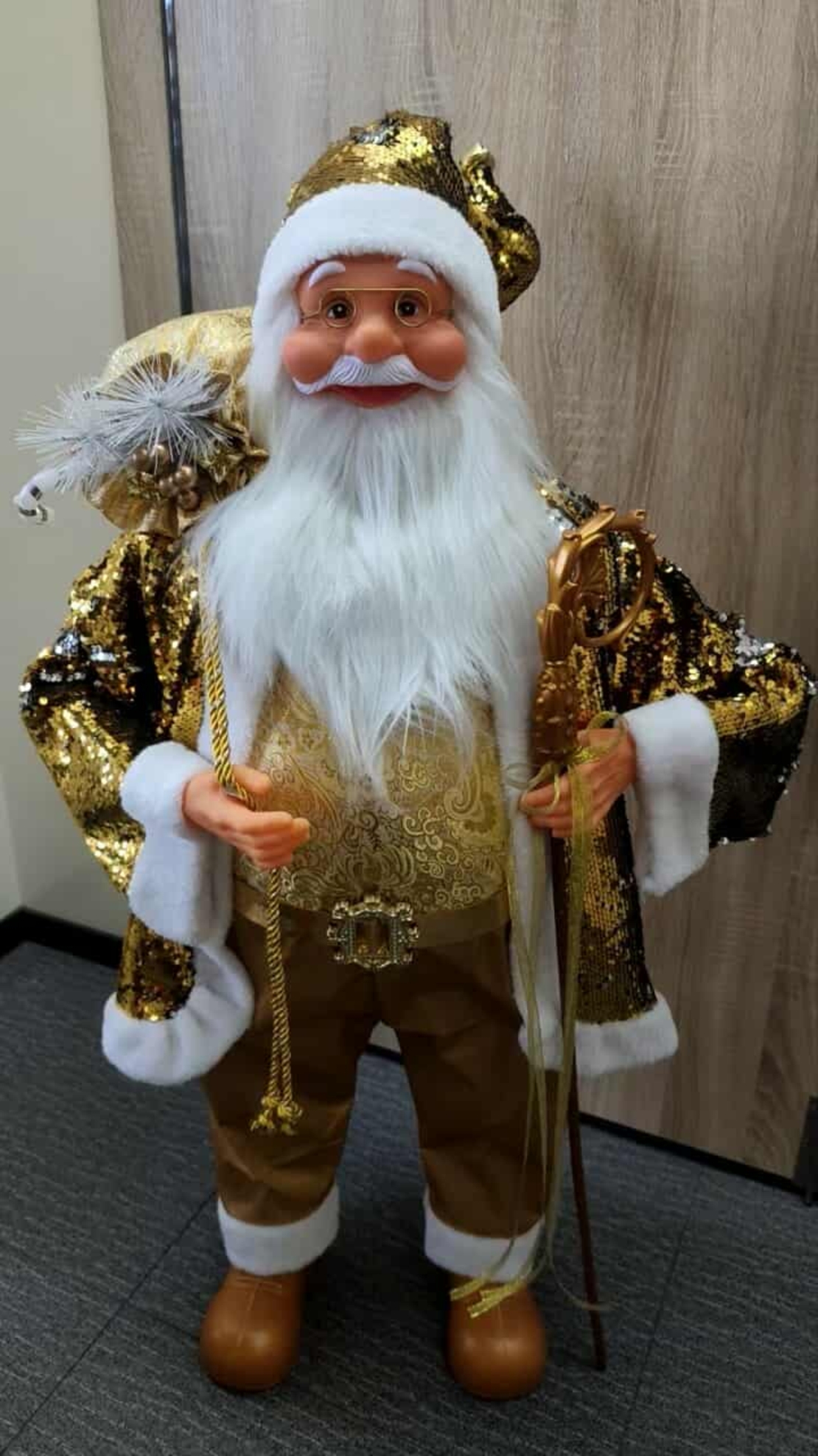Луксозна коледна фигура Дядо Коледа в златно