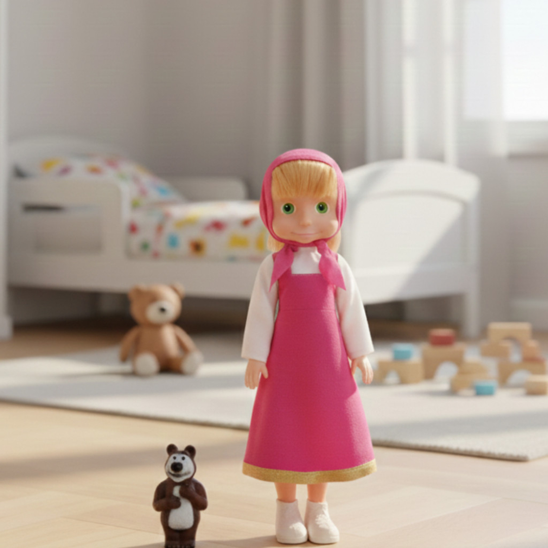 Голяма музикална детска кукла Маша от Маша и Мечокът