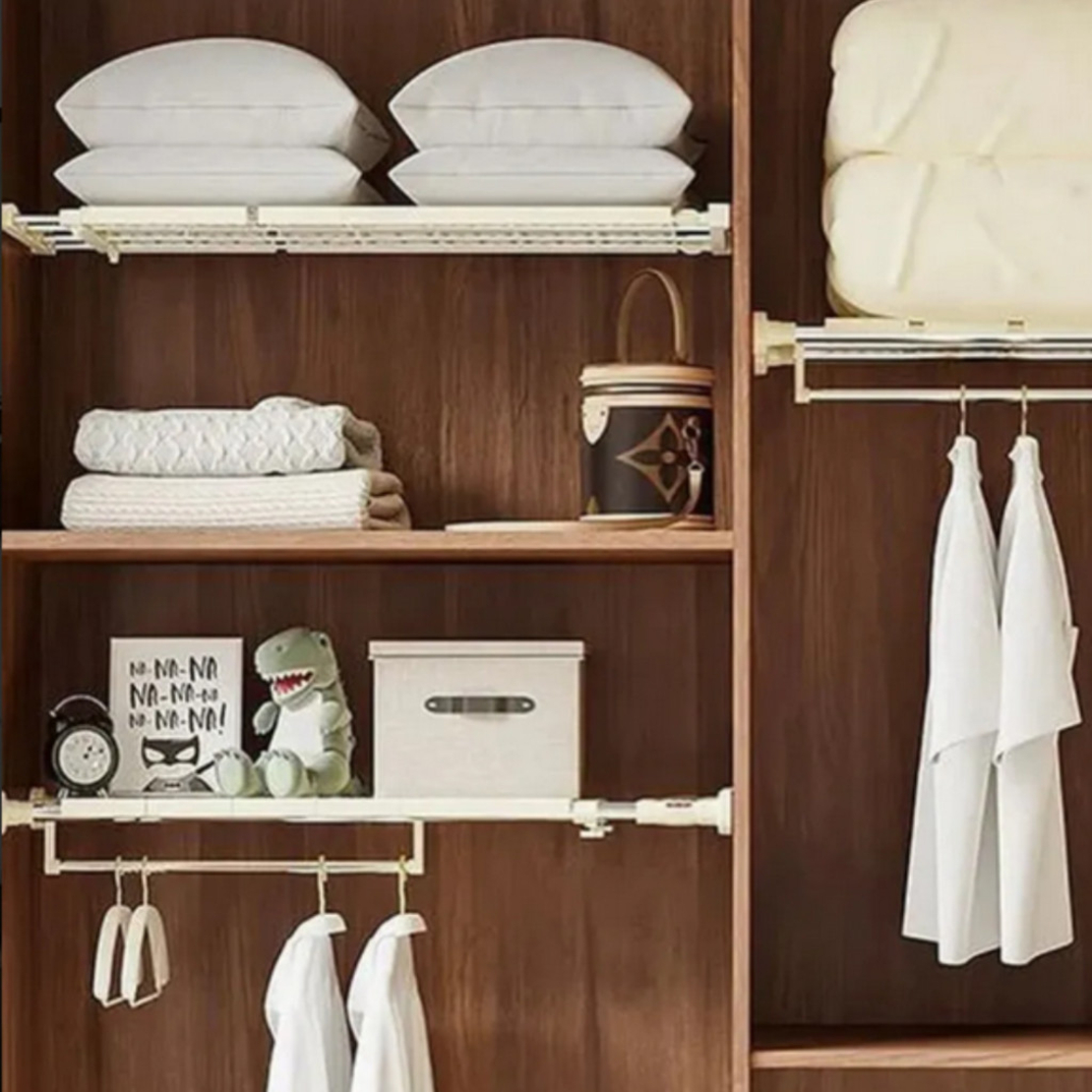 Разтегателен телескопичен рафт без пробиване 50–80 см