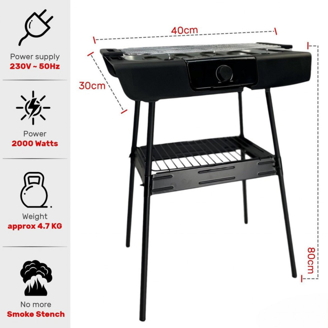 Електрическа скара Royalty Line RL-BGT2000 / RL-SBGT2000, 2000W