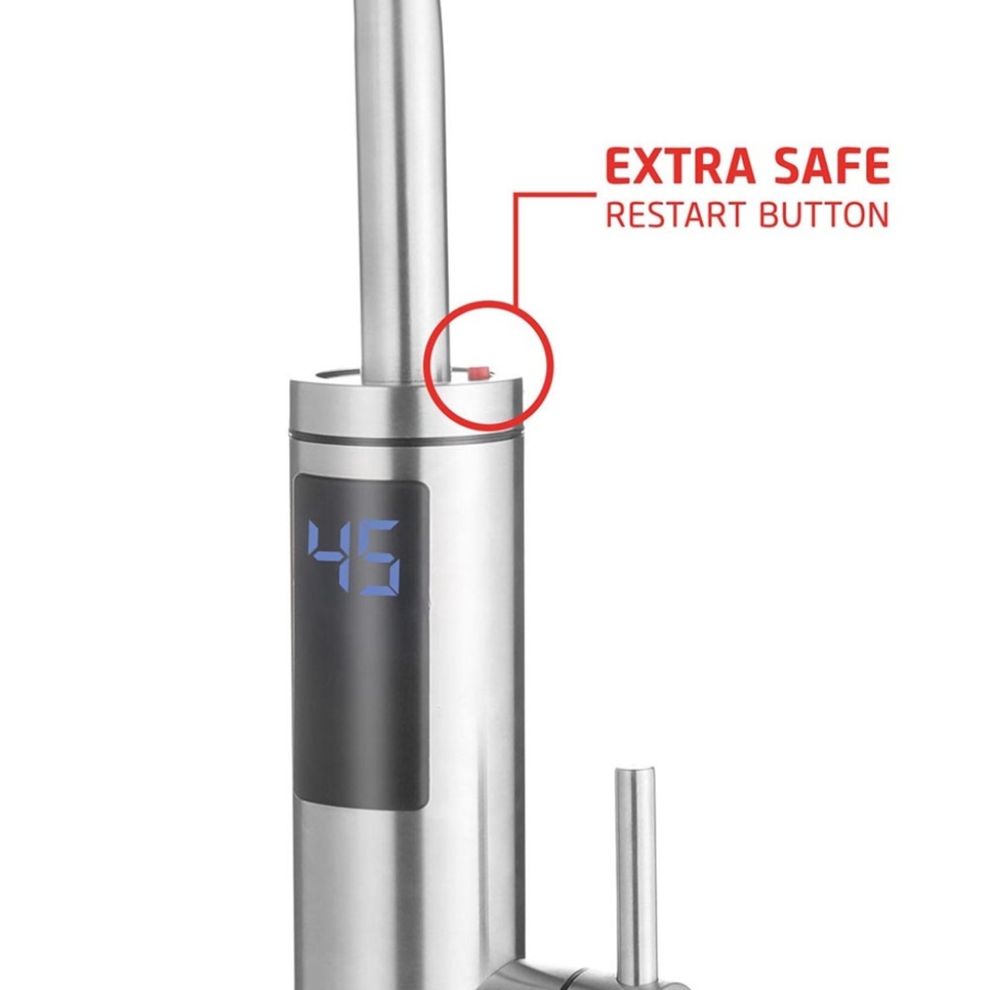 Водонагревател  с LED  дисплей, гъвкав струйник