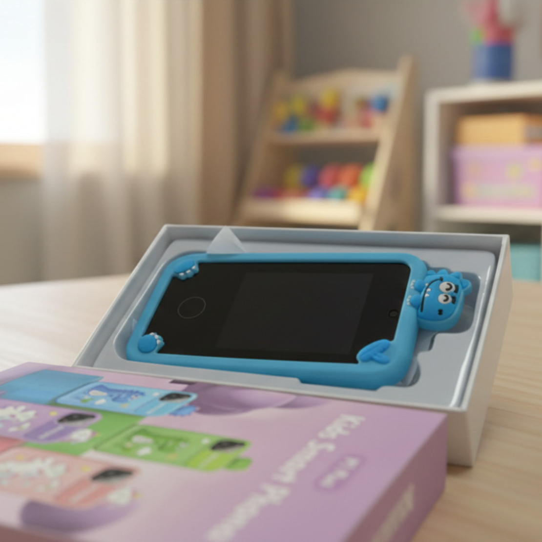 Детски смарт телефон P1 Plus с игри и двойна камера – 2.8″ IPS дисплей, 8GB памет и силиконов калъф