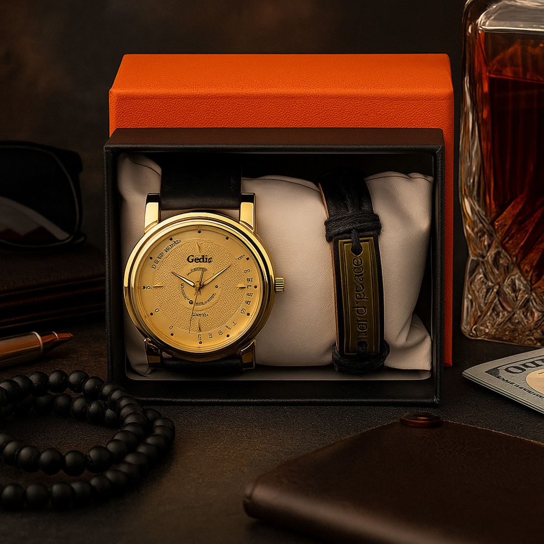 Елегантен кварцов часовник с гривна в подаръчна кутия