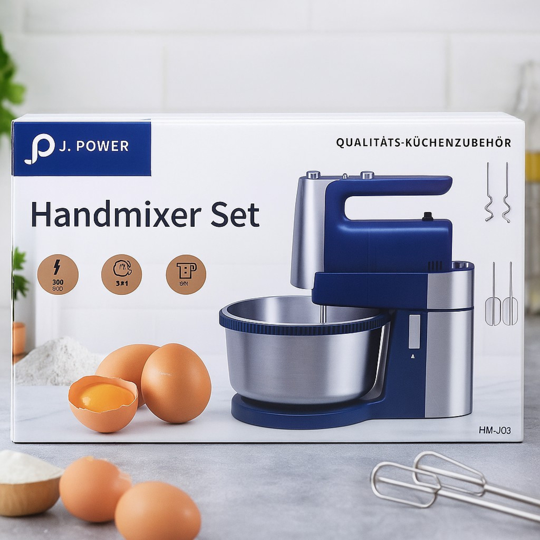 Комплект ръчен миксер с купа J. POWER HM-J03