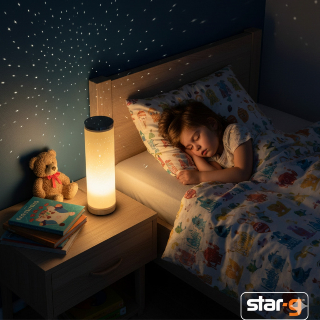 LED настолна лампа със „звезден ефект“ – топла светлина за уют и спокойствие