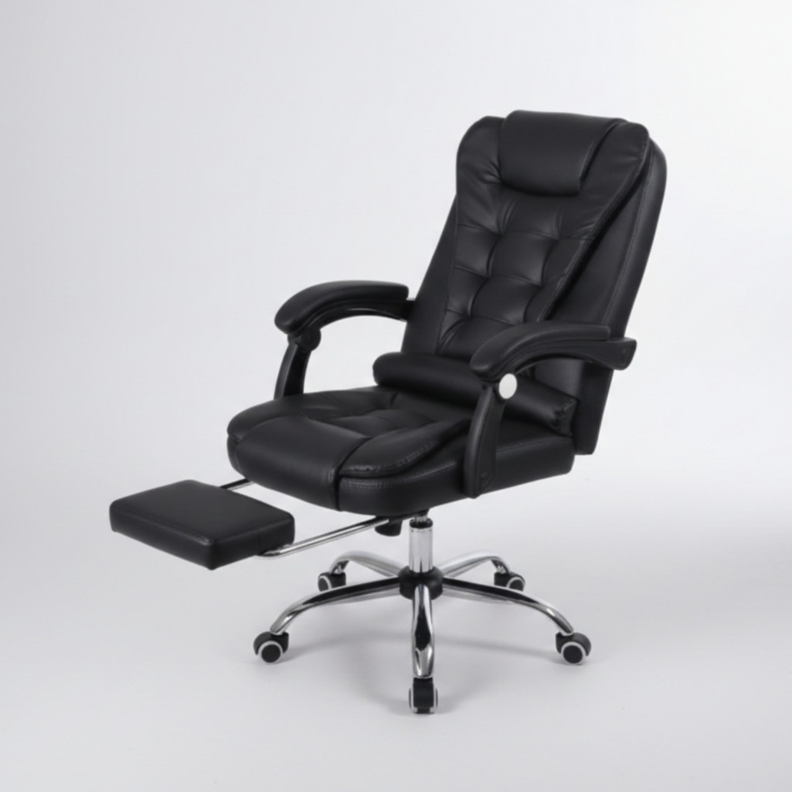 Ергономичен въртящ се офис стол с масаж и поставка за крака