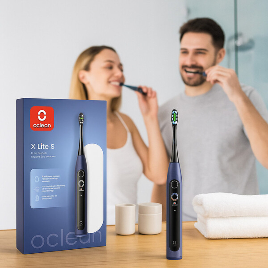 Електрическа четка за зъби Oclean X Lite 20 Set, 1бp накрайник, 5 режима, Калъф
