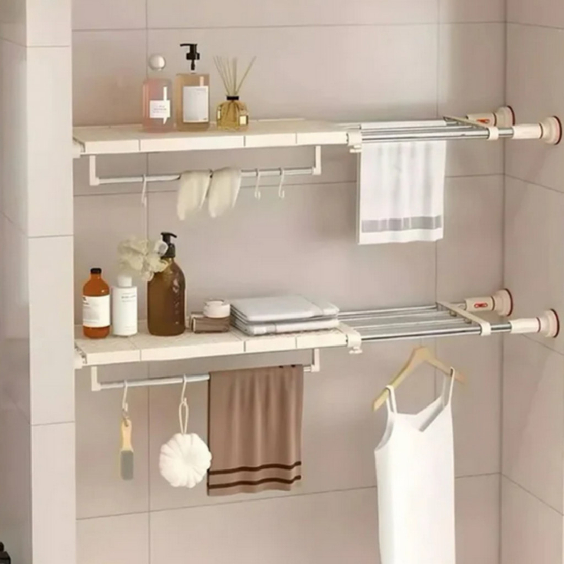 Разтегателен телескопичен рафт без пробиване 50–80 см