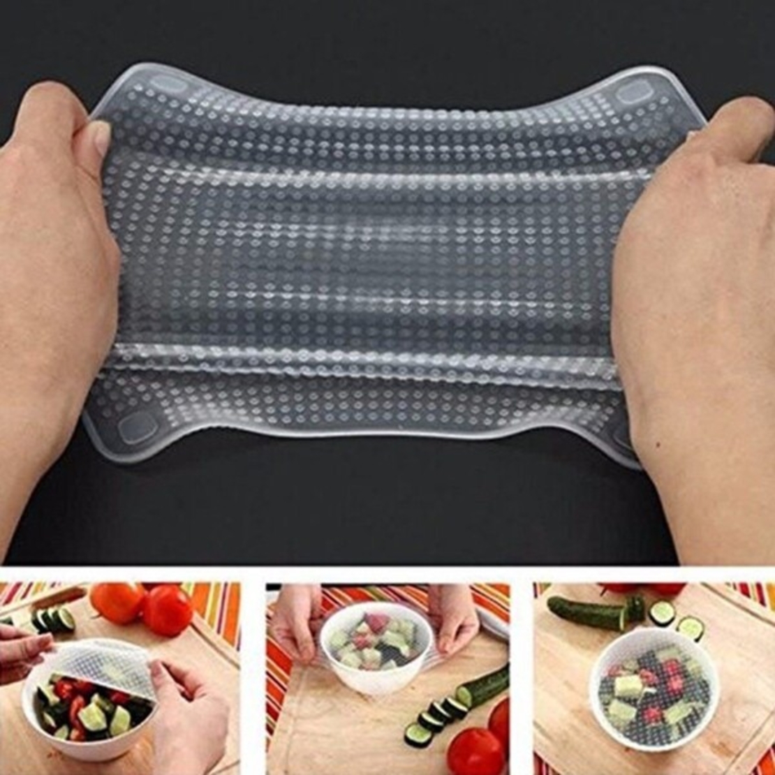 Комплект силиконови капаци за съхраняване на храна Stretch and Fresh