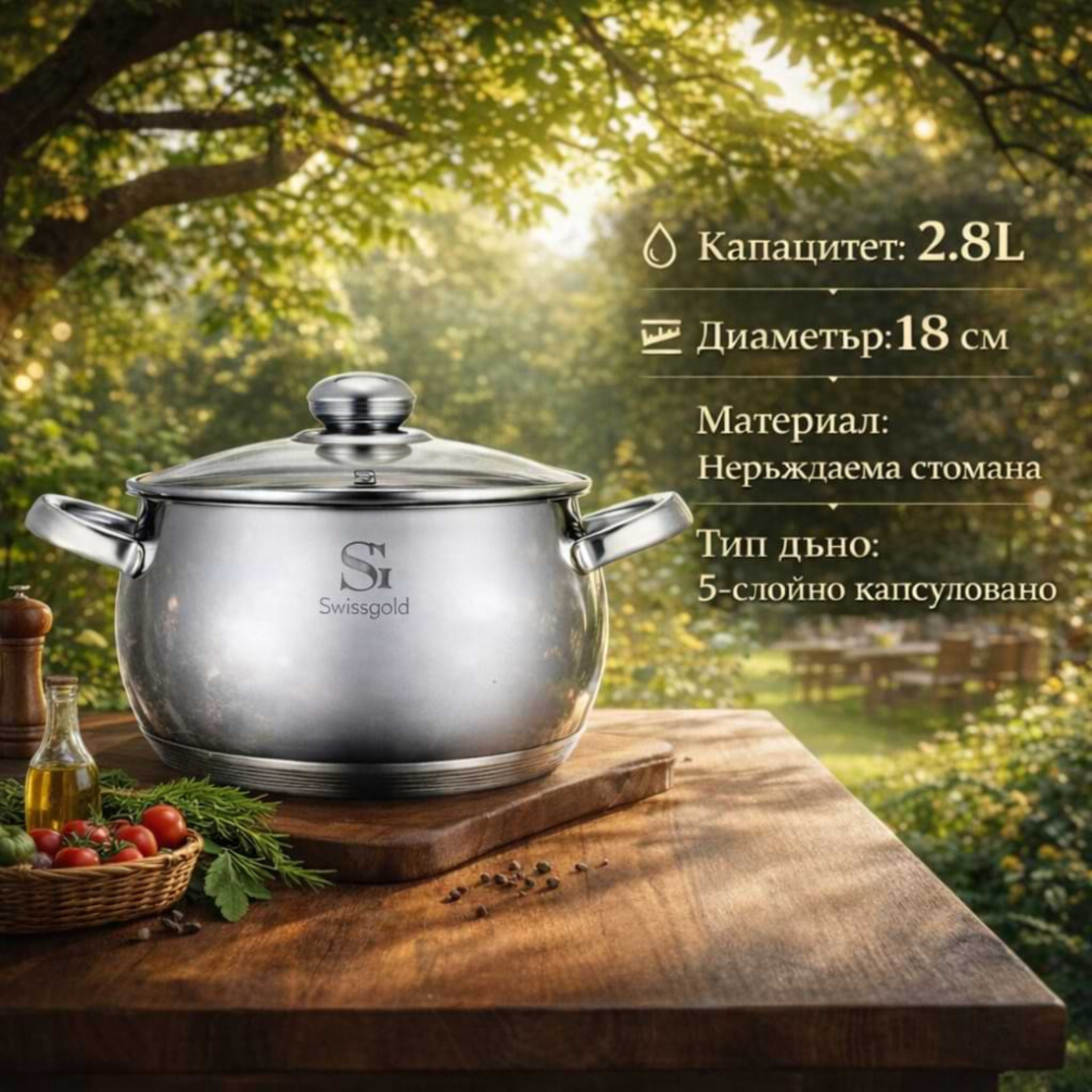 SwissGold Emmie Тенджера с капак , SG-19033