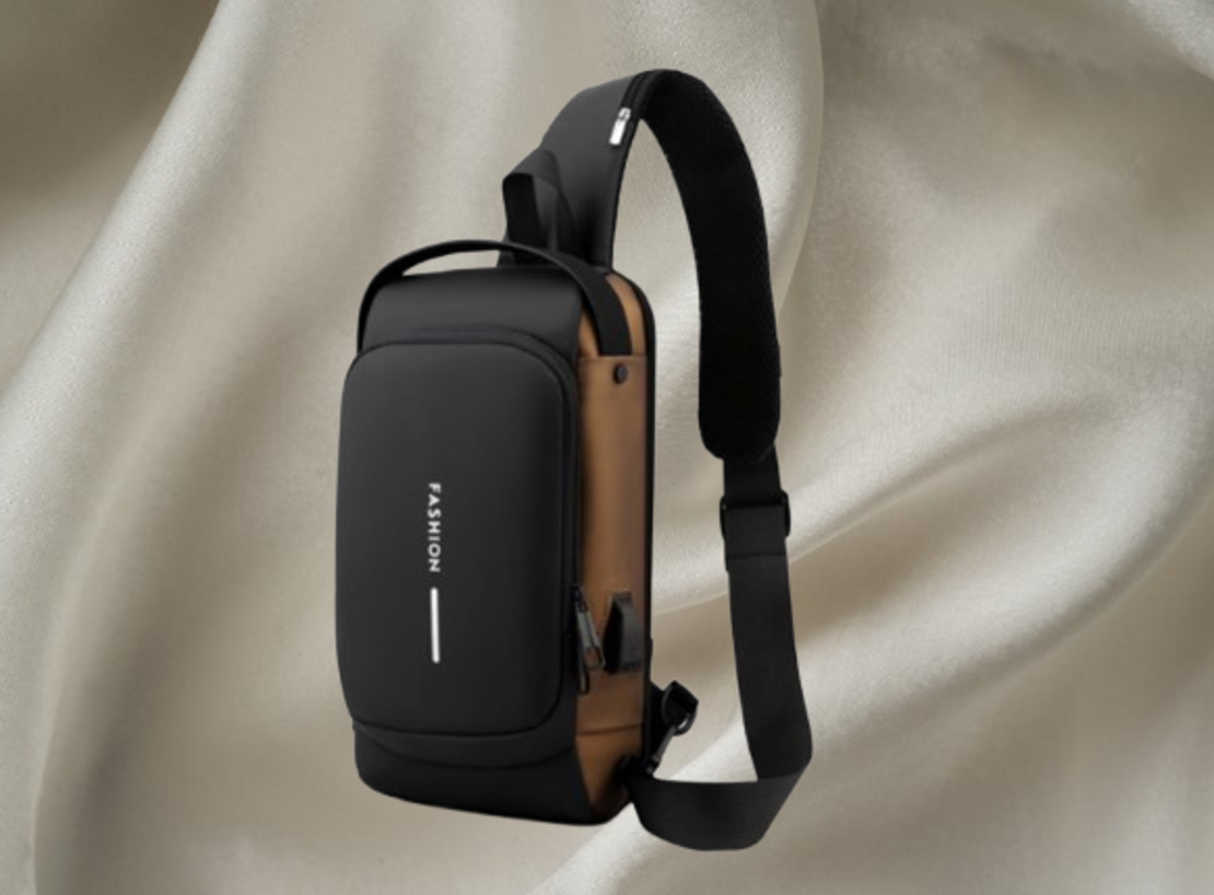 Мъжка чанта за през рамо, Crossbody, с USB поддръжка за зареждане